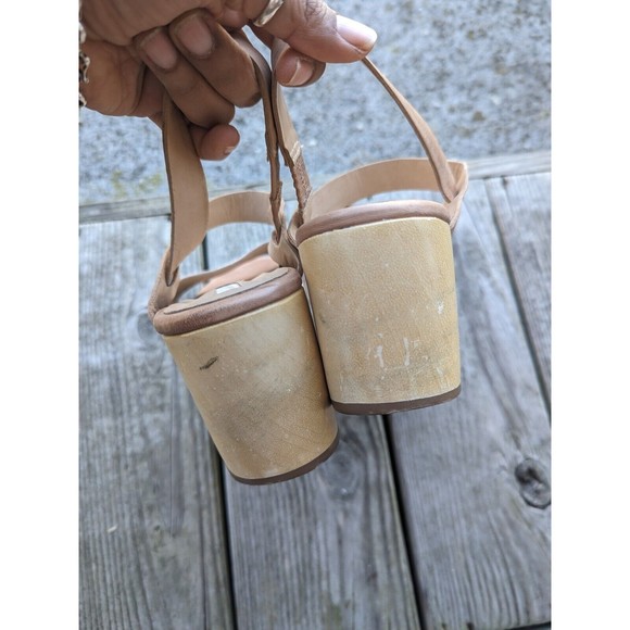 Blank Canvas Made in Brazil Tan Suede Platform Wooden Sandals Women Size 11 - Picture 4 of 8